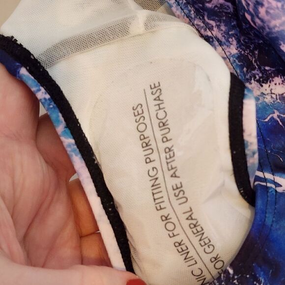 1X 14W 16W Torrid Purple Swimsuit One Piece Ocean Waves Active Athletic Coverage - Picture 6 of 9